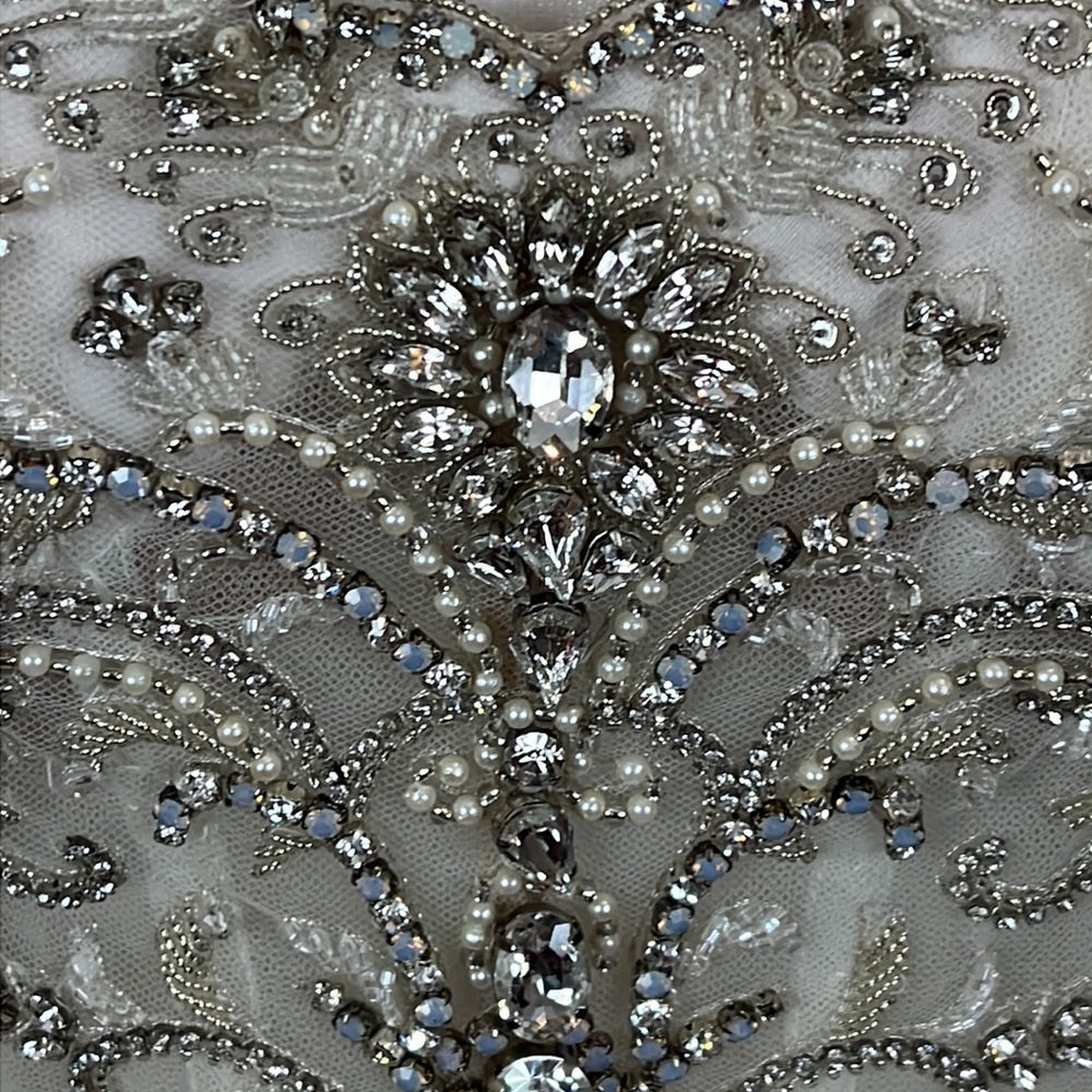 Eve of Milady Amalia Carrara Silk Sequin Swarovski Crystal Trumpet Mermaid Gown - Picture 8 of 17